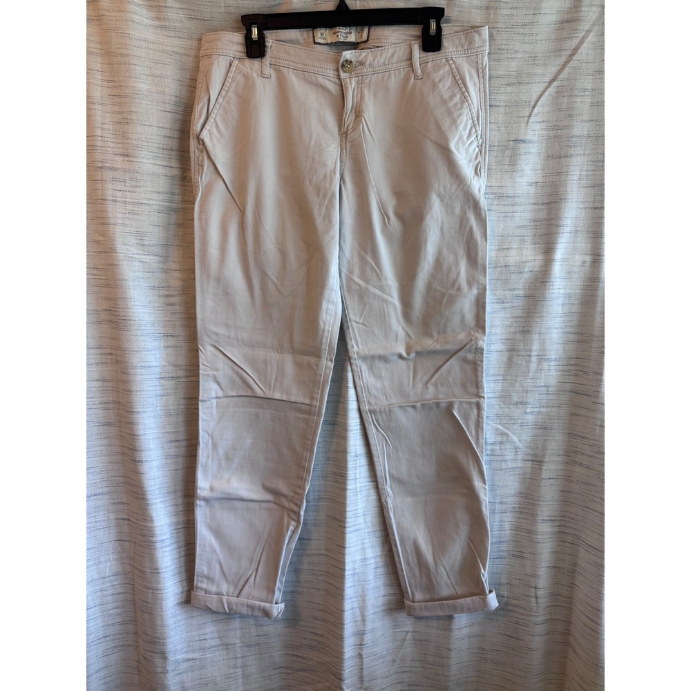 Abercrombie & Fitch Khaki Chino Pants Womens 8R W29 L31 Tan Tapered Trousers